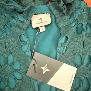 Tuckernuck Teal Open-Knit Top